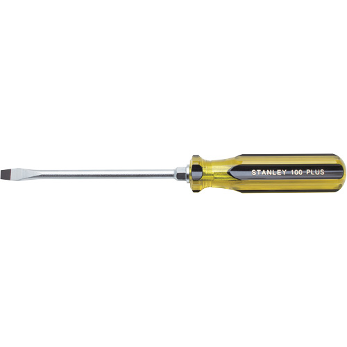 100 PLUS&reg; Standard Slotted Tip Screwdriver, 5/16" Tip, Round, 11" L, Plastic Handle Equipment World