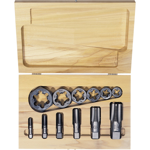 Hexagon Re-threading Tap & Die Set, 12 Pieces Equipment World