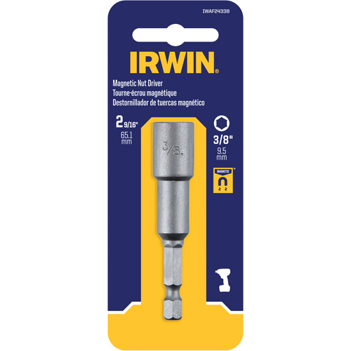 Nutsetter, 3/8" Tip, 1/4" Drive, 2-9/16" L, Magnetic Equipment World