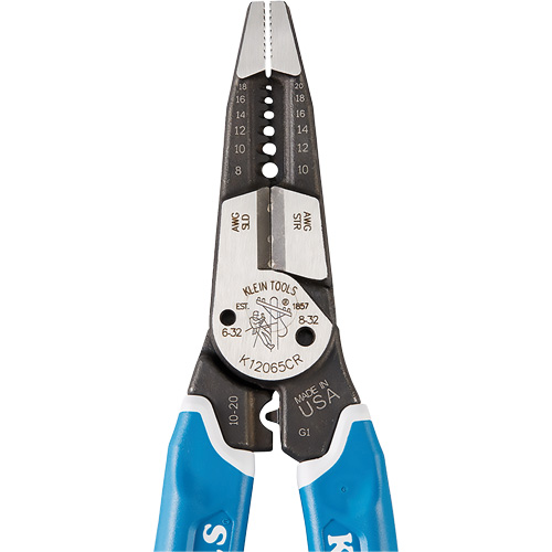 Klein-Kurve&reg; Heavy-Duty Wire Stripper, Cutter & Crimper Multi-Tool, 8-1/4" L, 8 - 20 AWG Equipment World