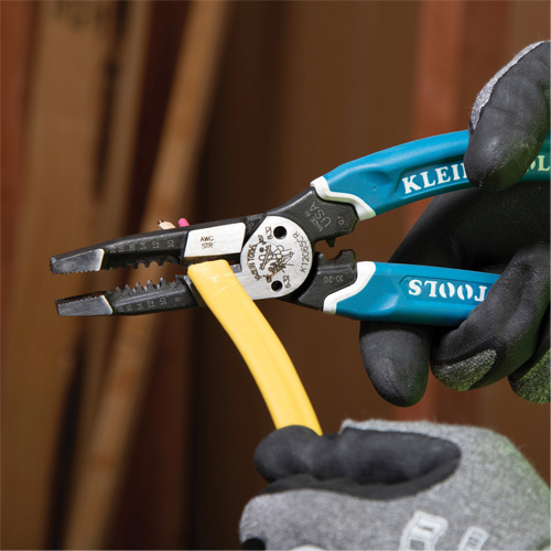 Klein-Kurve&reg; Heavy-Duty Wire Stripper, Cutter & Crimper Multi-Tool, 8-1/4" L, 8 - 20 AWG Equipment World