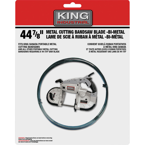 Band Saw Blade, Bi-Metal, 44-7/8" L x 1/2" W x 0.02" Thick, 14-18 TPI Equipment World