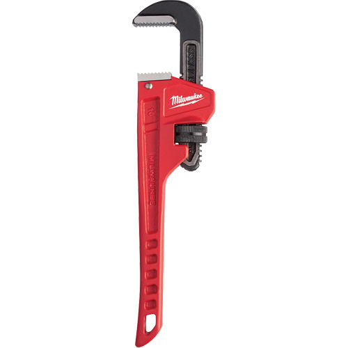 Pipe Wrench, 1-1/2" Jaw Capacity, 10" Long, Powder Coated Finish, Ergonomic Handle Equipment World