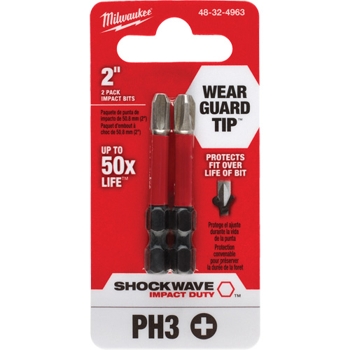 Shockwave Impact Duty Screwdriver Bit, Phillips, #3, 1/4" Drive Equipment World