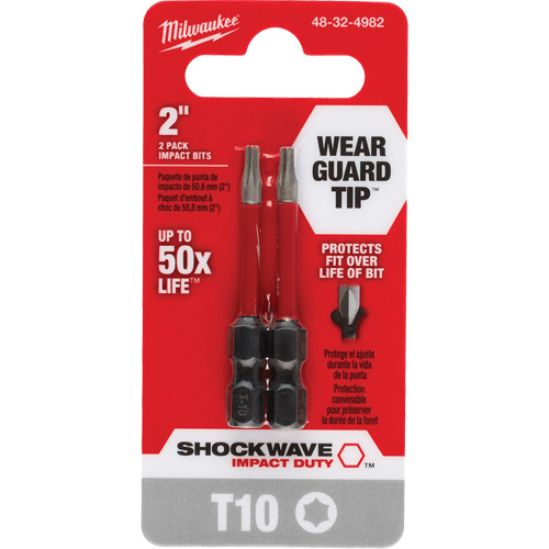 Shockwave Impact Duty Screwdriver Bit, Torx, T-10, 1/4" Drive Equipment World