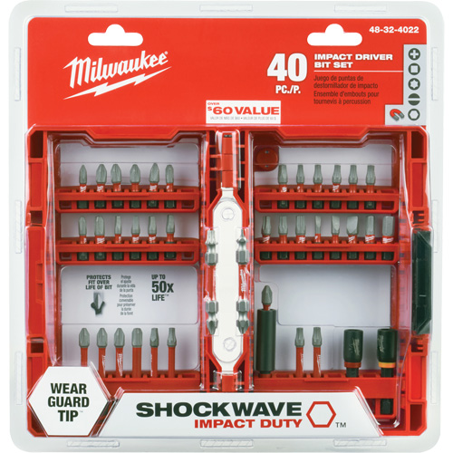 40-Piece Shockwave Impact Duty Driver Bit Set Equipment World
