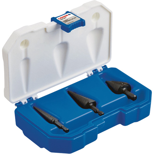 Jeu de forets &eacute;tag&eacute;s, 3 morceaux, Acier rapide Equipment World