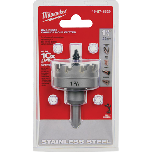 One-Piece Carbide Hole Cutters, 1-3/4", 3/16" Depth of Cut Equipment World