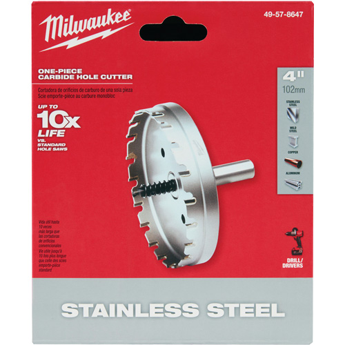 One-Piece Carbide Hole Cutters, 4", 3/16" Depth of Cut Equipment World