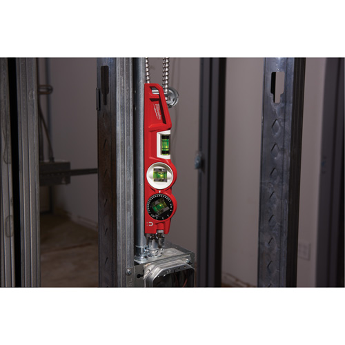 Die Cast Torpedo Level with 360 Degree Locking Vial, 10" L, Aluminum, 3 Vials, Magnetic Equipment World