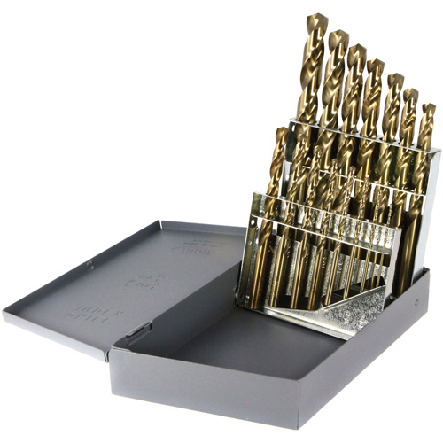 Jeu de forets courts &agrave; usage intensif Drillco, 15 morceaux, Cobalt Equipment World