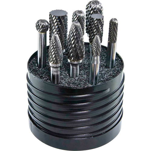 Drillco&reg; Magnum SET 1 Solid Carbide Single Cut Burr Set, 8 Pieces Equipment World