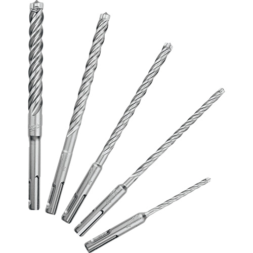 MX4 4-Cutter Rotary Hammer Drill Bit Kit, 5 Pieces, Carbide Equipment World