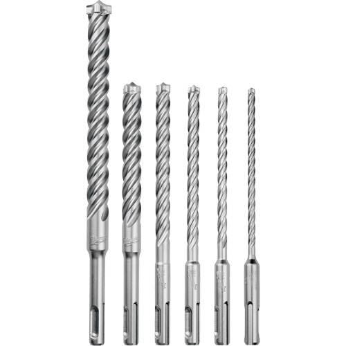 MX4 4-Cutter Rotary Hammer Drill Bit Kit, 6 Pieces, Carbide Equipment World