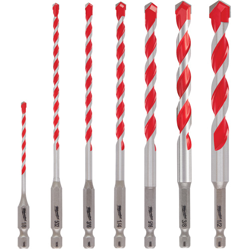 Large Shockwave Hammer Drill Bit Kit, 7 Pieces, Carbide Equipment World