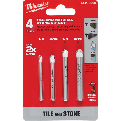Natural Stone Bit Set, 4 Pieces, Carbide Equipment World