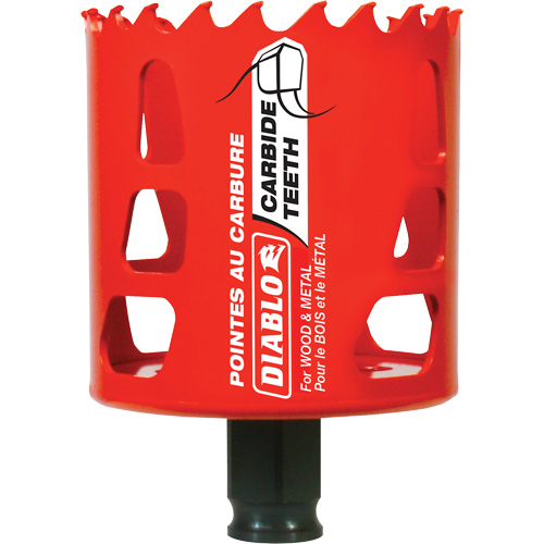 Scie cloche pour bois et m&eacute;tal, 2-1/2", Profondeur de la coupe 2-3/8", Carbure Equipment World