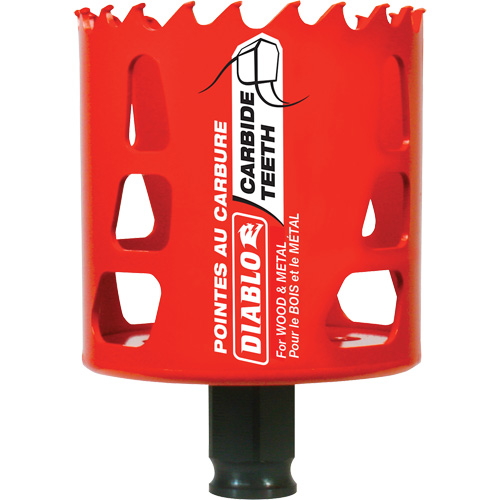 Wood & Metal Hole Saw, 2-9/16", 2-3/8" Depth of Cut, Carbide Equipment World