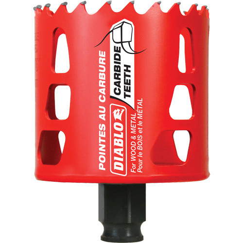 Wood & Metal Hole Saw, 2-11/16", 2-3/8" Depth of Cut, Carbide Equipment World