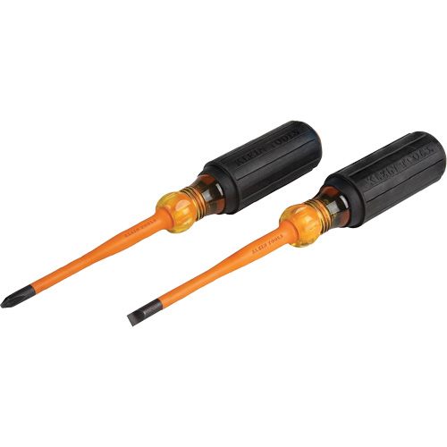 Slim-Tip Insulated Screwdriver Set, 1000 V, 2 Pcs Equipment World