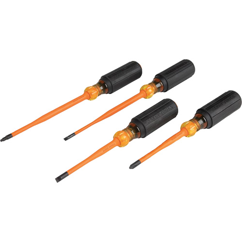 Slim-Tip Insulated Screwdriver Set, 1000 V, 4 Pcs Equipment World