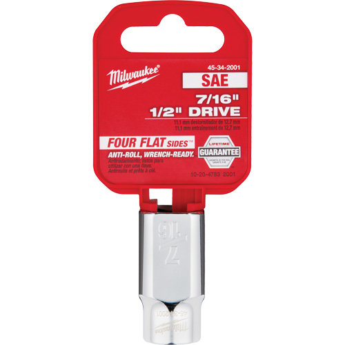 SAE Socket with Four Flat Sides, 7/16", 1/2" Drive, 6 Points Equipment World