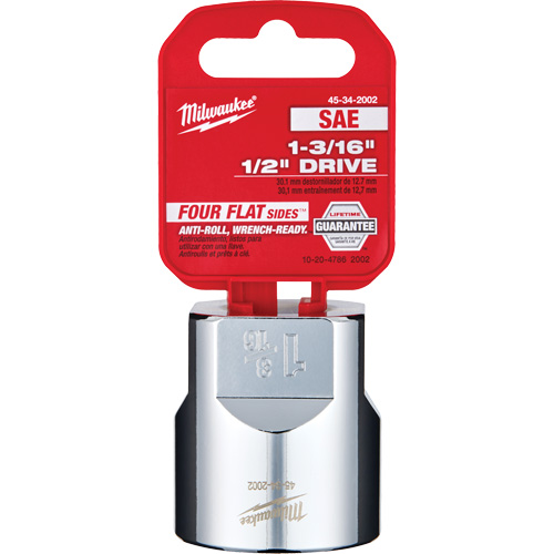 SAE Socket with Four Flat Sides, 1-3/16", 1/2" Drive, 6 Points Equipment World