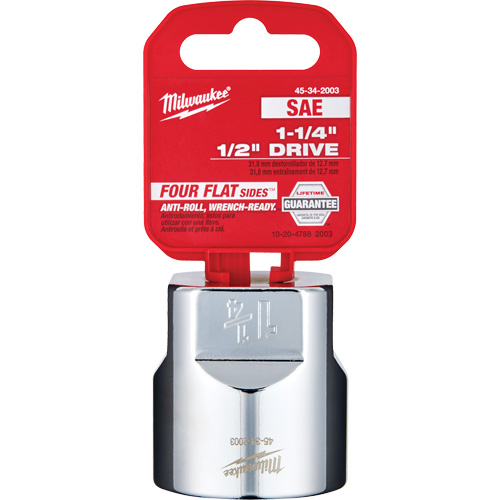 SAE Socket with Four Flat Sides, 1-1/4", 1/2" Drive, 6 Points Equipment World