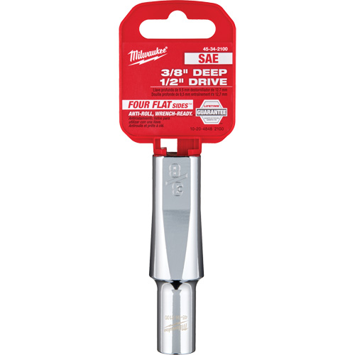 SAE Socket with Four Flat Sides, 3/8", 1/2" Drive, 6 Points, Deep Equipment World