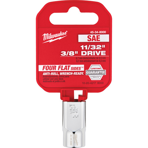 SAE Socket with Four Flat Sides, 11/32", 3/8" Drive, 6 Points Equipment World