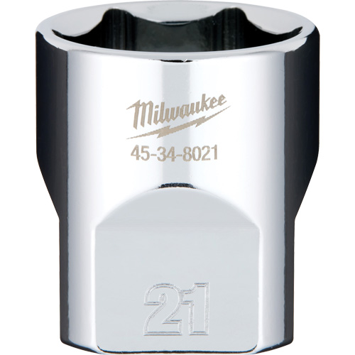 Metric Socket with Four Flat Sides, 21 mm, 3/8" Drive, 6 Points Equipment World