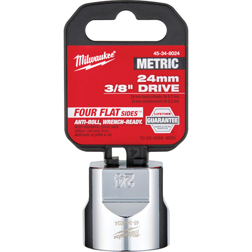 Metric Socket with Four Flat Sides, 24 mm, 3/8" Drive, 6 Points Equipment World