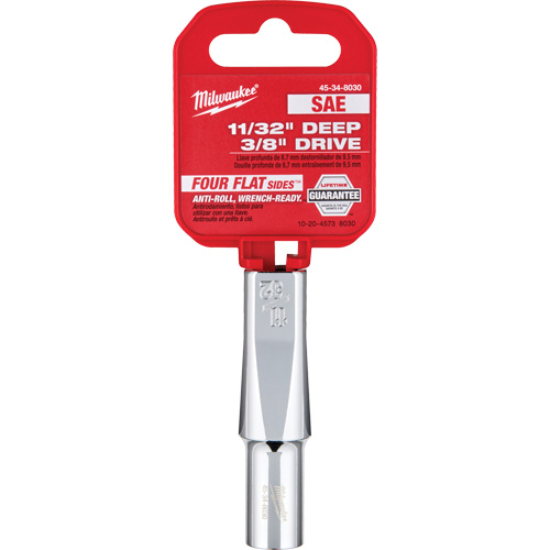 SAE Socket with Four Flat Sides, 11/32", 3/8" Drive, 6 Points, Deep Equipment World