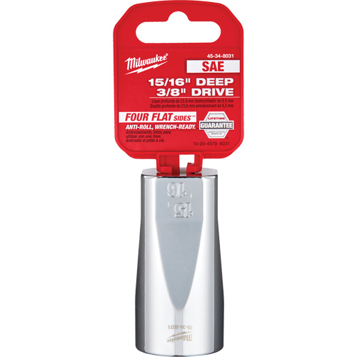 SAE Socket with Four Flat Sides, 15/16", 3/8" Drive, 6 Points, Deep Equipment World