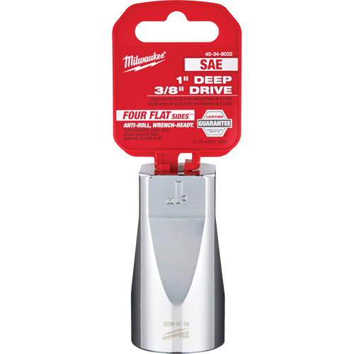 SAE Socket with Four Flat Sides, 1", 3/8" Drive, 6 Points, Deep Equipment World