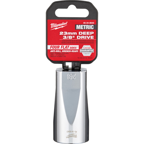 Metric Socket with Four Flat Sides, 23 mm, 3/8" Drive, 6 Points, Deep Equipment World