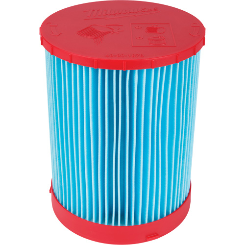 Large Wet/Dry Vacuum High-Efficiency Filter, Cartridge, Fits 12 US gal./9 US gal./6 US Gal. Equipment World