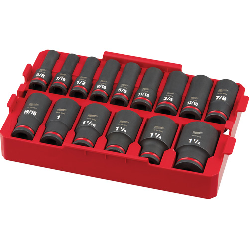 Shockwave Impact Duty Packout SAE Socket Set, 15 Pcs, Impact, 1/2" Drive Size, Deep Equipment World