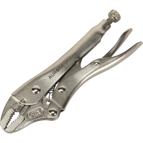 Locking Pliers with Wire Cutter, 5" Length, Curved Jaw Equipment World
