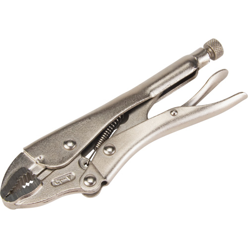 Locking Pliers with Wire Cutter, 7" Length, Curved Jaw Equipment World