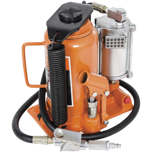 Super Heavy-Duty Bottle Jack, 20 Ton(s), Air Hydraulic, 20" Raised Height Equipment World