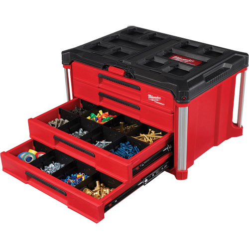 PackOut 4-Drawer Tool Box, 16-3/10" x 22-1/5" x 14-3/10", Red Equipment World