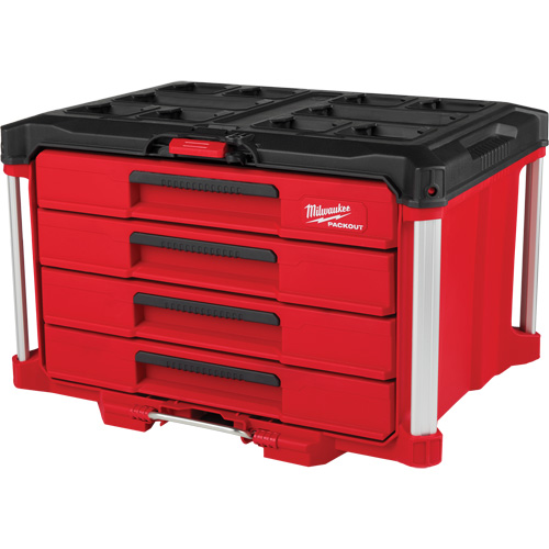 PackOut 4-Drawer Tool Box, 16-3/10" x 22-1/5" x 14-3/10", Red Equipment World