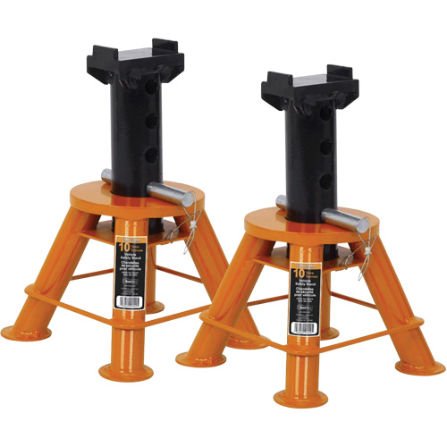 Low Profile Jack Stands, Locking Pin, 10 Tons Capacity, 17-1/3" - 11-1/8" H Equipment World