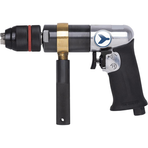 AD12VSR Variable Speed Air Drill, 6 CFM, 1/4" NPT, 1/2" Chuck, Keyless Equipment World