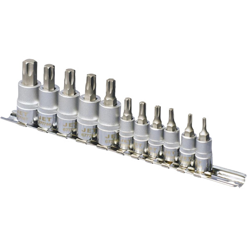 SS1438-11T Chrome Socket Bit Sets, Torx&reg;, 1/4"/3/8" Drive, 10 Pcs Equipment World