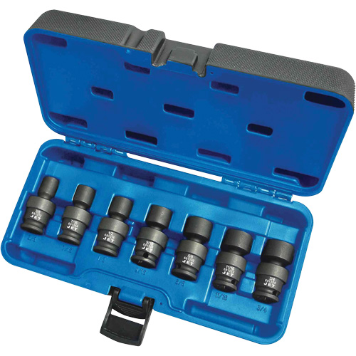Universal Socket Sets, 7 Pcs, Impact, 3/8" Drive Size Equipment World