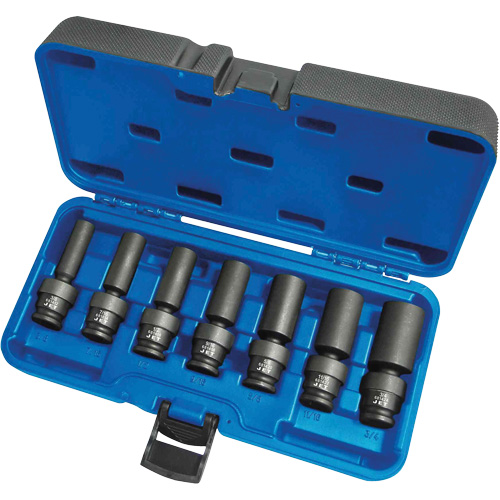 Universal Socket Sets, 7 Pcs, Impact, 3/8" Drive Size, Deep Equipment World