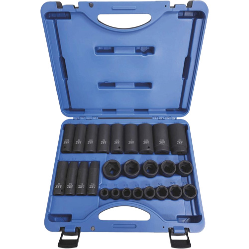PS2612SD Socket Sets - Regular, 26 Pcs, Impact, 1/2" Drive Size Equipment World