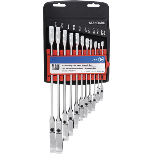 RCWS-11FS Flex Head Wrench Sets, Combination/Flex Head, 11 Pieces, Imperial Equipment World